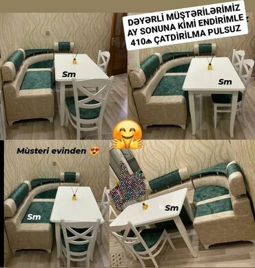 Dolablar: Künc divan və masa desti yeni