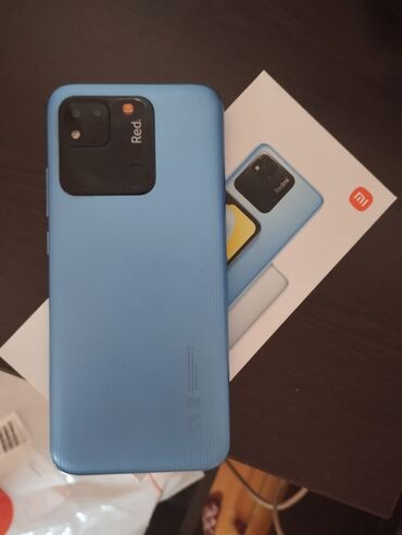 redmi telfon: Xiaomi Redmi 10A, 64 ГБ, цвет - Голубой, 
 Отпечаток пальца, Face ID