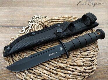 для охоты оружия: Нож Комбат-2 от Мастер К, сталь 420, рукоять эластрон Комбат-2
