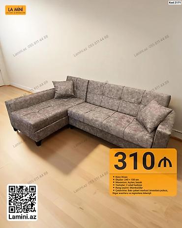 Диваны: Künc divan – Kod: 2171 - Ölçülər: 240 × 150 sm - Mexanizm: Açılan — 1