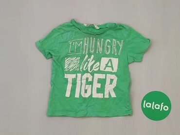 Koszulki: Koszula, 2 lata, wzrost - 92 cm., wzór - Print, kolor - Zielony, H&M