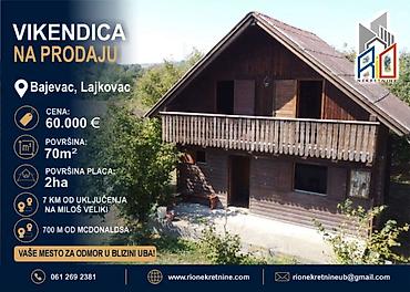 Kuće na prodaju: NA PRODAJU! Prelepa vikendica u Bajevcu kod Lajkovca! Površina kuće — 1