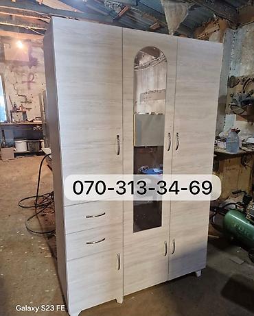 uşaq dolabi: 3 qapılı paltar dolabı - Ölçü: 120×200 sm - Model: mərkəzdə güzgülü 3 — 8