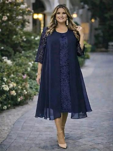Elegantna dvodelna haljina za svečane prilike - Kroj: midi dužina