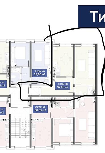 Продажа квартир: 1 комната, 37 м², Элитка, 3 этаж, ПСО (под самоотделку) — 3