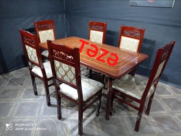 kreslo temiri: Yeni, Kvadrat masa, 6 stul, Açılmayan masa, Qonaq otağı üçün, Azərbaycan