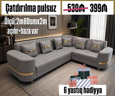 Divanlar: L‑formal dizaynlı L‑şəkilli künc divan - Ölçü: 2 m 80 sm x 2 m - — 1