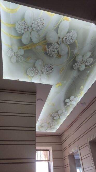 Digər tavan materialları: Yeni növ dartma tavanlar işıqlı modeler Sadə modeleride var — 5