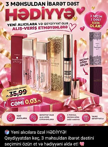 Faberlic-dən 3 məhsulluq hədiyyə dəsti! Yeni alıcılar və qeydiyyatdan