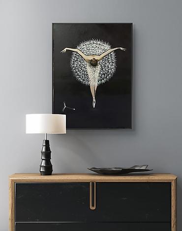 ev dekoru: Ketan Uzerinde Yagli Boya. 60x80
 “Zencirotu Balerinası” — 2