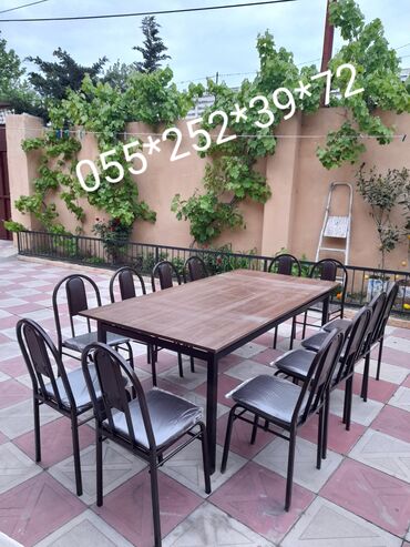 Masa və oturacaq dəstləri: Qonaq otağı üçün, Yeni, Açılmayan, Kvadrat masa, 4 stul — 5