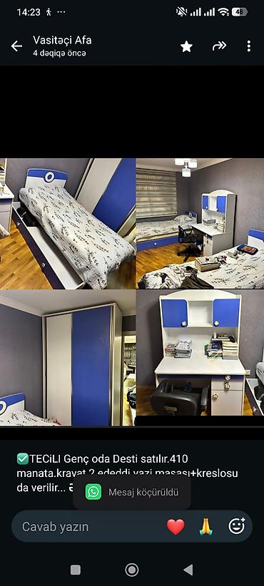 ✅TECiLI Genç oda Desti satılır.410 manata.kravat 2 ededdi.yazi