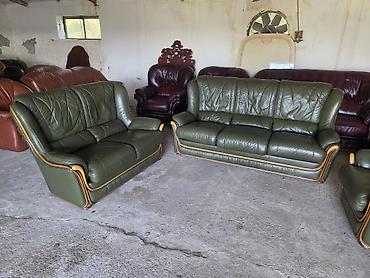 Stilske garniture: Komplet kožne garniture za dnevnu sobu – 1 - Sastav: trosed, dvosed i — 11