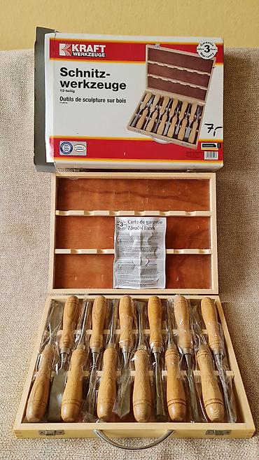 strugarski alati: Set za rezbarenje drveta KRAFT Werkzeuge – 12 delova - Komplet alata — 1
