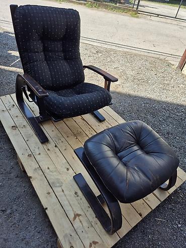 Fotelje: Naslonjač sa tabureom (set) - Udobna fotelja sa pripadajućim tabureom — 2