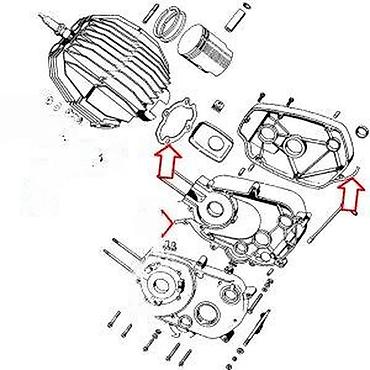 startni: Komplet dihtunga za motor (set zaptivki) – za dvotaktni agregat male — 2