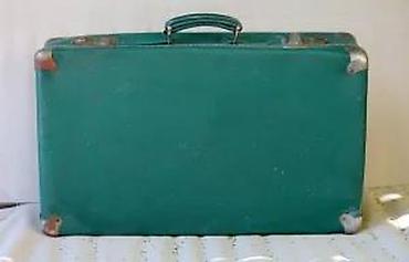 Putni koferi i torbe: Stari, predratni putni zeleni kofer SA KLJUČEM. Stari kofer SA KLJUČEM — 8
