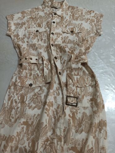 xros mini бишкек: Платье лен, размер 36-38, в отличном состоянии, до колен