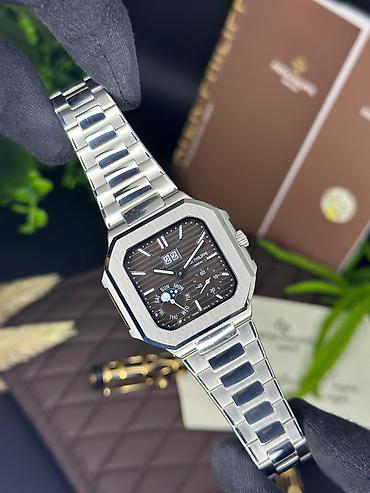 3d saat: Patek Philippe üslubunda zərif, kvadratvari bezelə sahib polad qol — 7