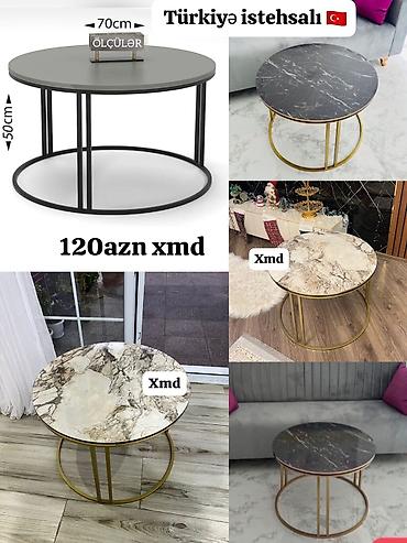 manikur masa: Dairəvi salon masası – Türkiyə istehsalı - Ölçülər: diametr 70 sm — 1