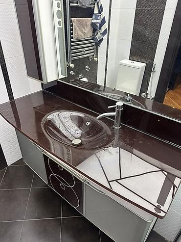 hamam kranti: Vanna otağı üçün asma dolablı əl-üz yuma mebeli - Üst hissə: tünd — 2