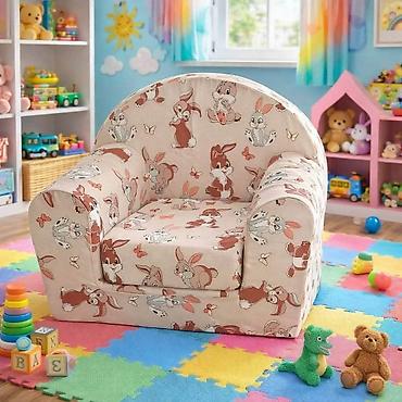 Foteljice: Mala fotelja 🪑 Dimenzije: 55×45 cm ✨ Sedeći deo: 30×30 cm 🛏️ — 16