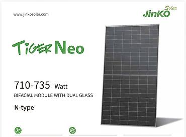 зеленая сетка: **Солнечная панель Jinko Solar Tiger Neo 710–735 Вт** Высокомощный — 1