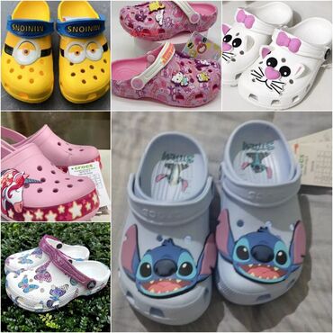 детские шлепанцы: Crocs: Бабочки Hello kitty Minions Единорог Кошечка Стич