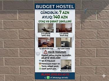 Otaqların uzunmüddətli kirayəsi: HOSTEL/GÜNDƏLİK EV. Ailəyə verilmir, ancaq kişilər(tələbələr, işləyən — 2