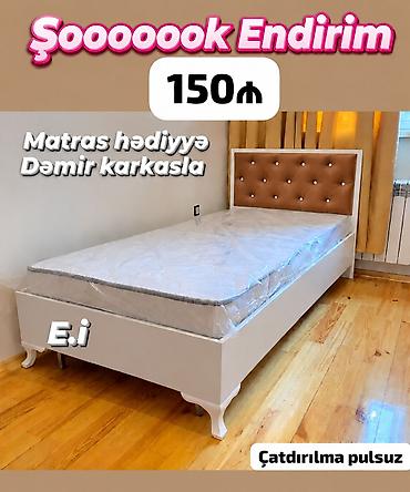 Tək nəfərlik çarpayı dəsti - Rəng: ağ gövdə, düyməli süni dəri başlıq lalafo.az -da Tək nəfərlik çarpayı dəsti - Rəng: ağ gövdə, düyməli süni dəri başlıq