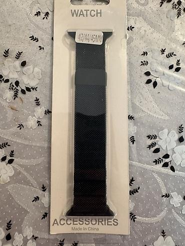 Наручные часы: Apple Watch üçün maqnitli milanese tipli metal qayış. - Rəng: qara - — 2
