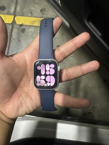 apple watch series 7 копия: Смарт-часы Apple Watch (алюминий, серебристый корпус) с синим — 1