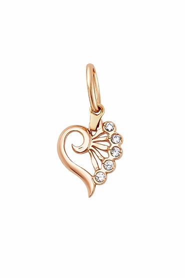 amber elixir: Подвеска из красного золота 585 с цирконом - Артикул: 25252 - — 1