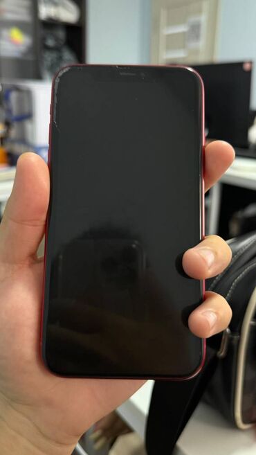 айфон 11 рассрочку: IPhone 11, Колдонулган, 128 ГБ, Кызыл, Каптама
