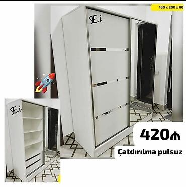 bar şkaf: Yeni, 2 qapılı, Güzgülü, Ağ, Kupe, Düz dolab — 1