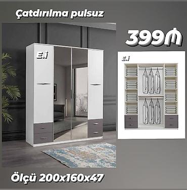 kombi ucun dolab: Geniş tutumlu paltar dolabı - Ölçü: 200 x 160 x 47 sm - Rəng: ağ və — 1