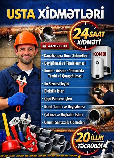 Usta Xidmətləri – 24 saat xidmət, 20 illik təcrübə Təklif olunan