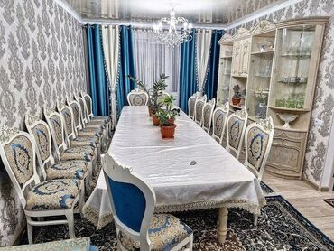 круглый деревянный стол: Ашкана үстөлү жана отургуч, түсү - Ак