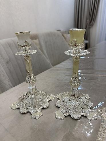 Şamdanlar: İki ədəd dekorativ şamdan dəsti - Klassik barokko üslubunda, detallı — 1