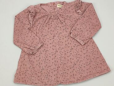 różowa sukienka w kwiaty: Bluzka, 4-5 lat, 104-110 cm, stan - Dobry