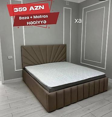 yataq desti: Yataq dəsti – baza və matras hədiyyə ilə - Qiymət: 359 AZN (şəkildə — 1