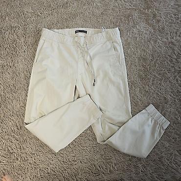 Брюки: Мужские брюки, XL, 2XL, L, Zara, Б/у, цвет - Бежевый, Платная доставка, Бесплатная доставка, Самовывоз — 1