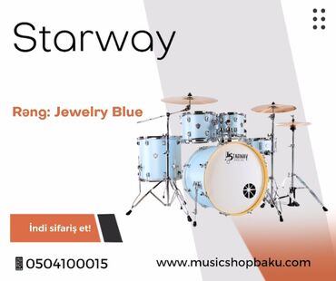 musiqi alətləri tar: Starway baraban dəsti Rəng: Jewelry Blue 🚚Çatdırılma xidməti