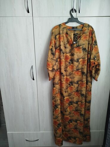 Повседневные платья: Повседневное платье, Лето, Длинная модель, 5XL (EU 50)