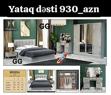 karaca home: Bursa yataq dəsti – zərif boz-qızılı dizayn, parlaq səth Dəst tərkibi — 1