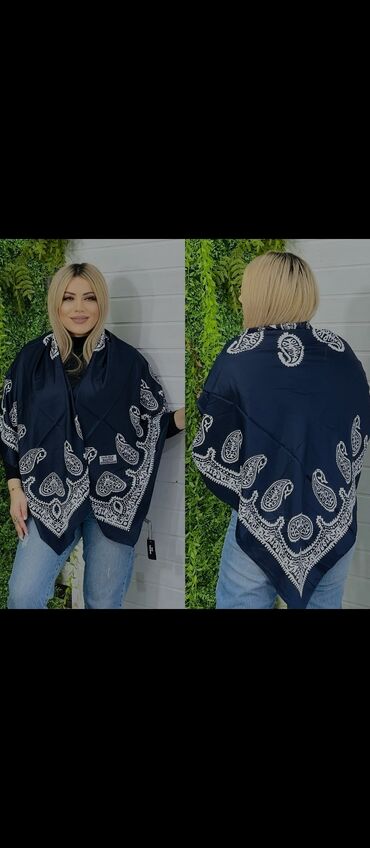 Baş geyimləri: Keyfiyyətli Ipək Kəlağayılar 25azn Razmeri 140/140sm Kenarlari tikisli — 3