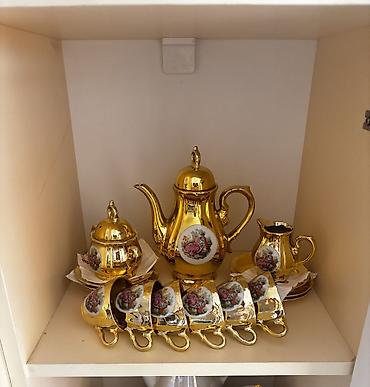 sud separatoru: Çay dəsti, rəng - Qızılı, 6 nəfərlik — 1