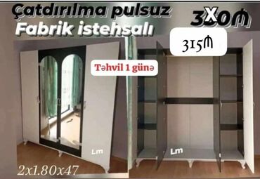 4 qapılı dolablar: Yeni, 4 qapılı, Açılan, Düz dolab