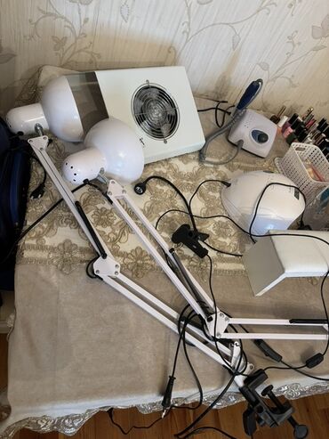 Manikür, pedikür aparatları: Manikür masası və avadanlıq seti - Ağ rəngli manikür masası: geniş iş — 2