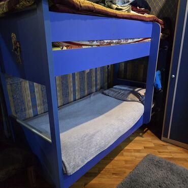 ikinci əl i̇kimərtəbəli çarpayılar: Oğlan və qız üçün, İşlənmiş, Çarpayı, Matras ilə, Taxta